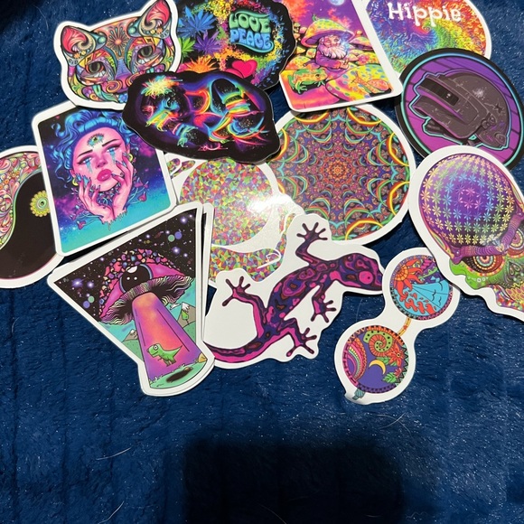 Trippy Alien Peace Groovy Stickers - Picture 2 of 2